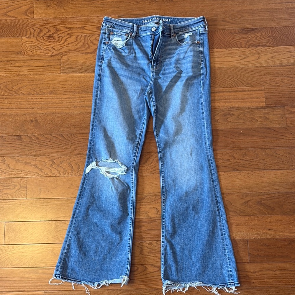 Women's Blue Distressed Jeans